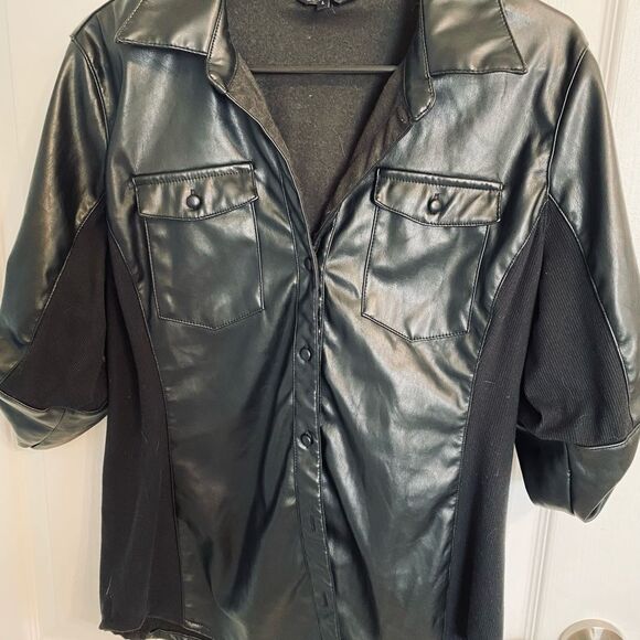 Ci Sono Blazer / Shirt / Jacket leather like soft fabric - Picture 1 of 3
